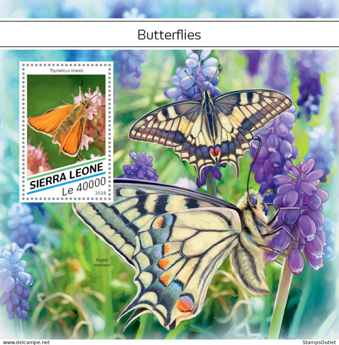  SIERRA LEONE 2018 MNH  Butterflies  Michel Code:  9743 / Bl.1476. Scott Code: 4858. Yvert&Tellier Code: 1458 - Sierra Leone (1961-...)