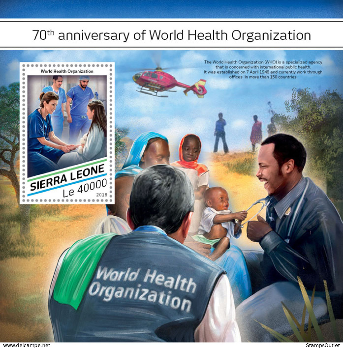  SIERRA LEONE 2018 MNH  World Health Organization  Michel Code: 9913 / Bl.1490.Scott Code: 4854.Yvert&Tellier Code: 1459 - Sierra Leone (1961-...)