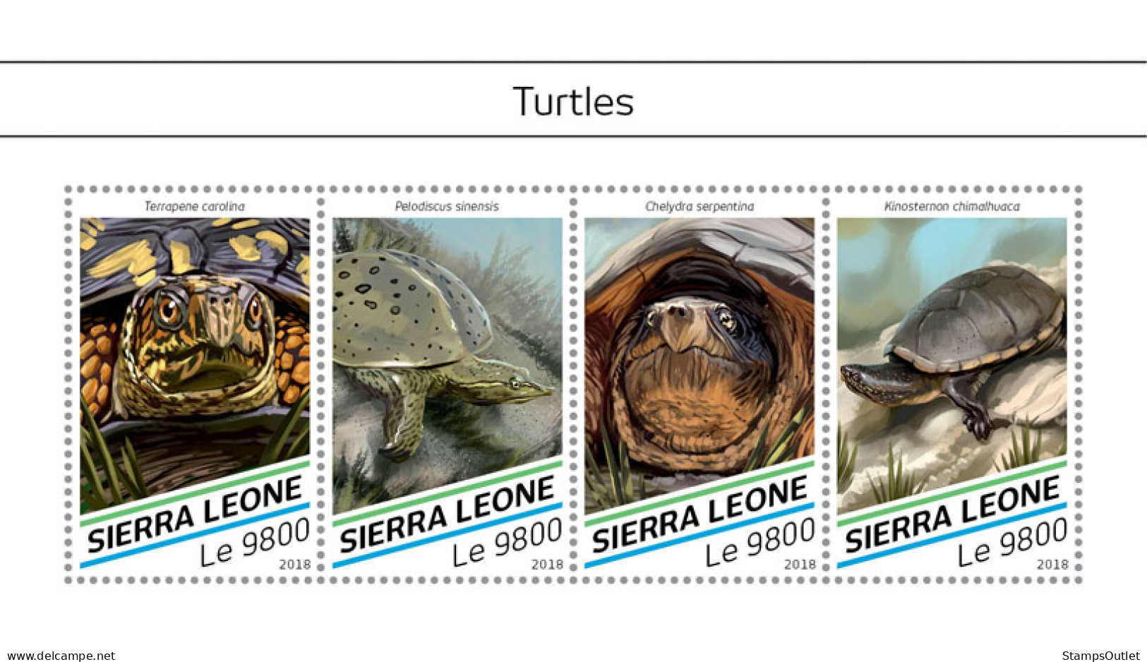  SIERRA LEONE 2018 MNH  Turtles  Michel Code: 9754-9757. Scott Code: 4840. Yvert&Tellier Code: 8025-8028 - Sierra Leone (1961-...)