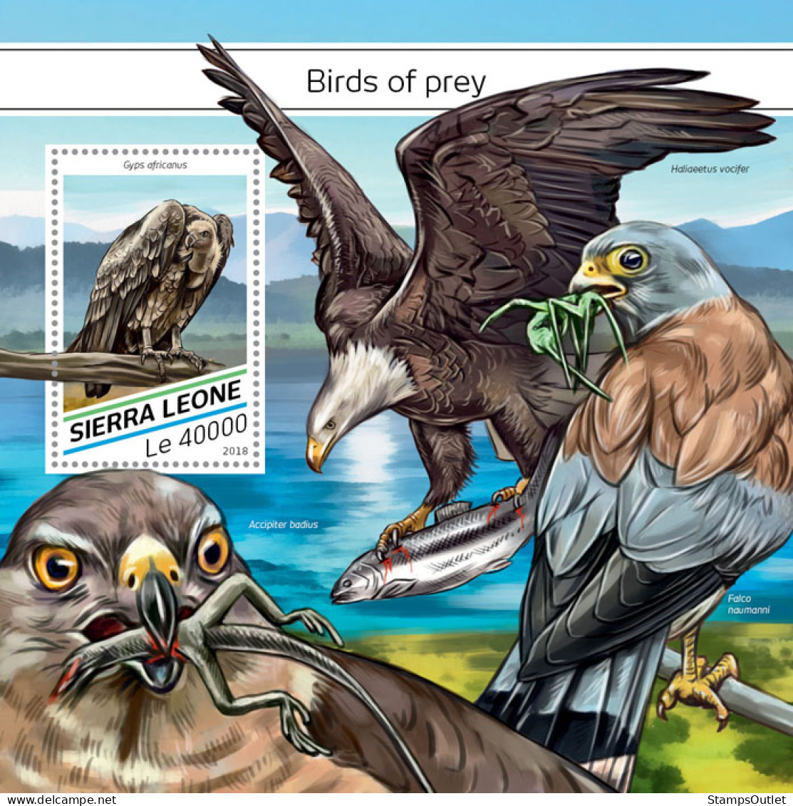  SIERRA LEONE 2018 MNH  Birds Of Prey  Michel Code:  9763 / Bl.1480. Scott Code: 4857. Yvert&Tellier Code: 1465 - Sierra Leone (1961-...)