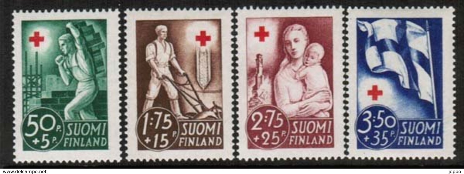 1941 Finland Red Cross, Reconstruction, Complete Set MNH. - Unused Stamps