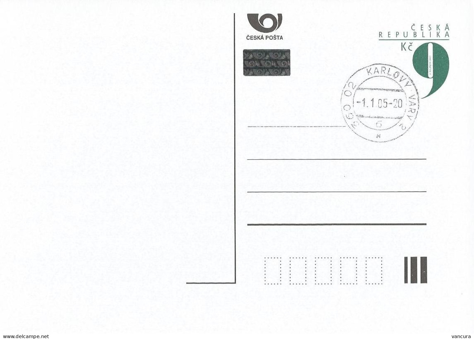 CDV 64 E - Czech Republic Solpera 9Kc 2005 - Cartes Postales