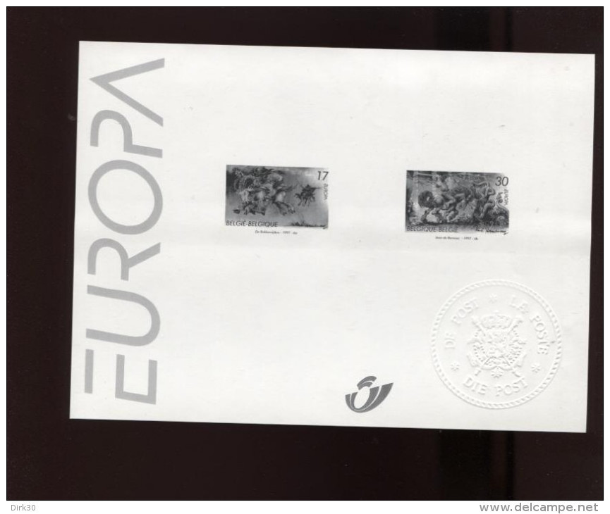 Belgie 1997 Europa CEPT 2693/94 Bokkenrijders  Zwart-wit Velletje OCB15€ - Feuillets N&B Offerts Par La Poste [ZN & GC]