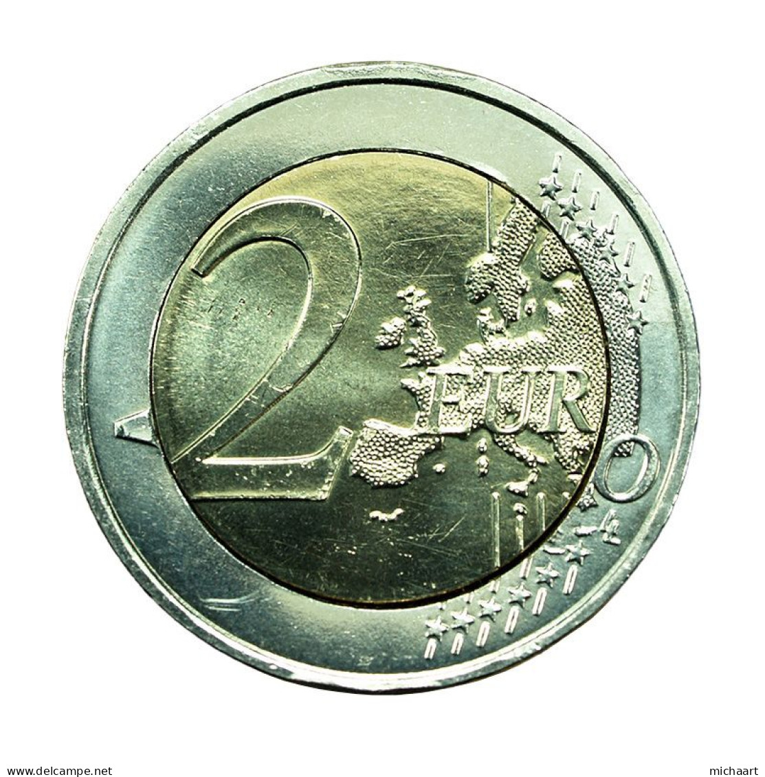Error Monaco Coin 2 Euro 2019 Bimetallic Prince Albert II Very Rare 00516 - Other & Unclassified