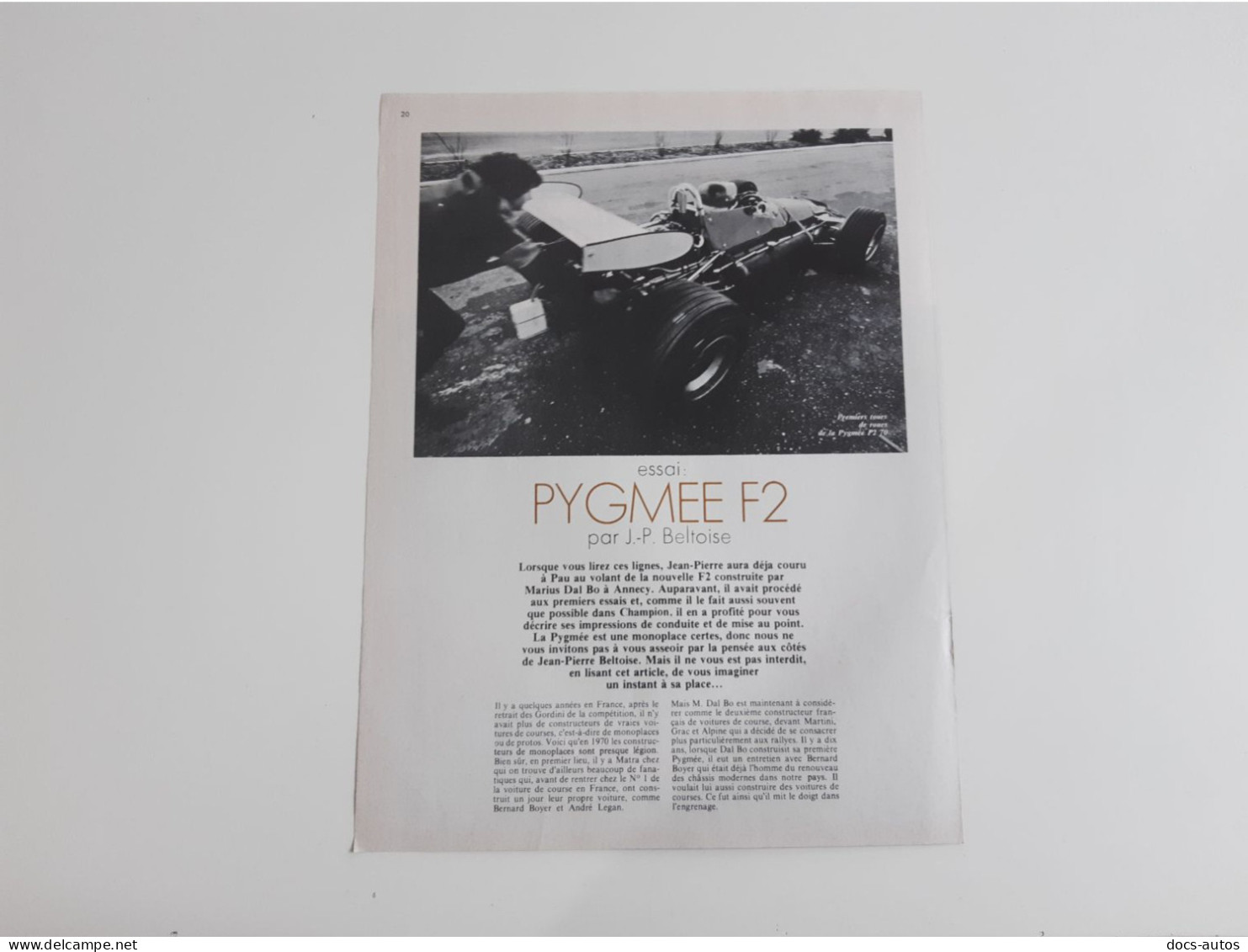 Pygmee F2 - Coupure De Presse De 1970 - Automobilismo - F1