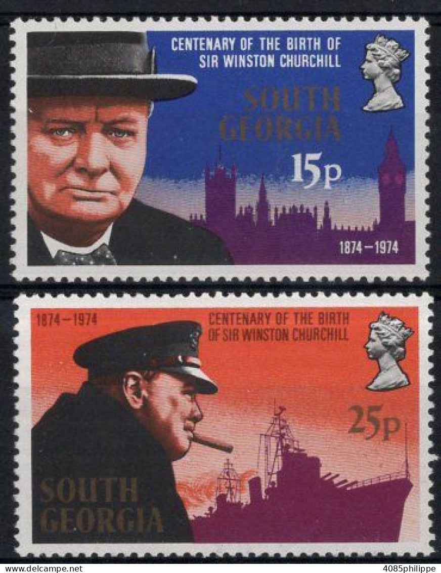 GEORGIE DU SUD Timbres-Poste N°47* & 48* Neufs Charnières TB Cote : 5.50 € - Zuid-Georgia