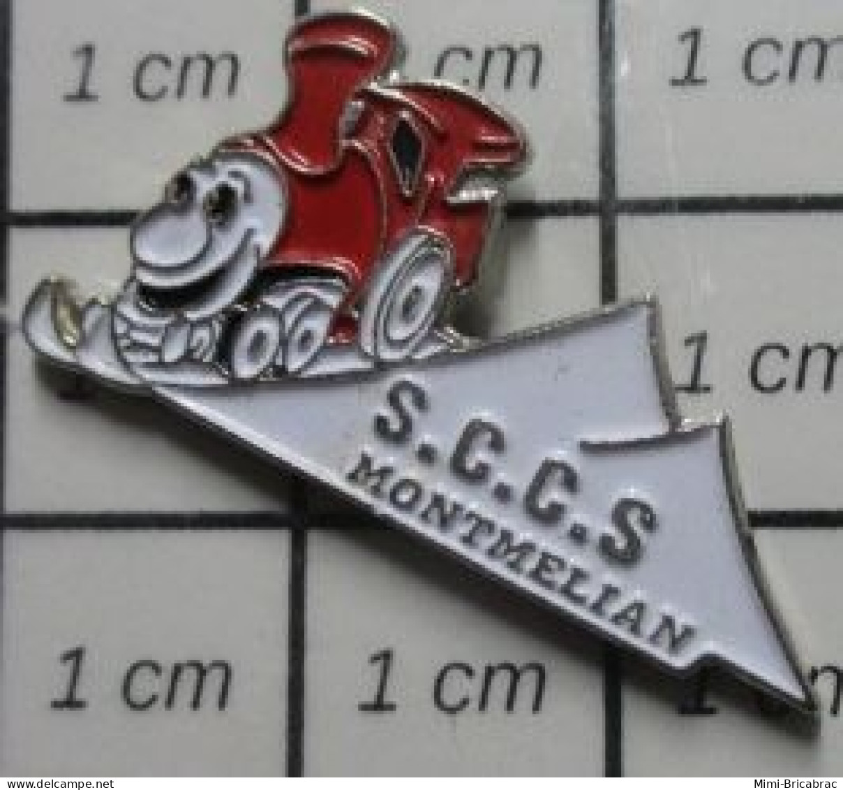 921 Pin's Pins / Beau Et Rare / TRANSPORTS / LOCOMOTIVE ROUGE SCCS MONTMELIAN - Transports