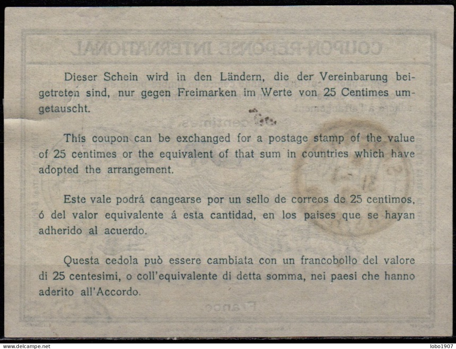 FRANCE  Ro4A  65 / 30c.  International Reply Coupon Reponse Antwortschein IRC IAS Cupon Respuesta O SAVERNE BAS RHIN 31. - Antwoordbons