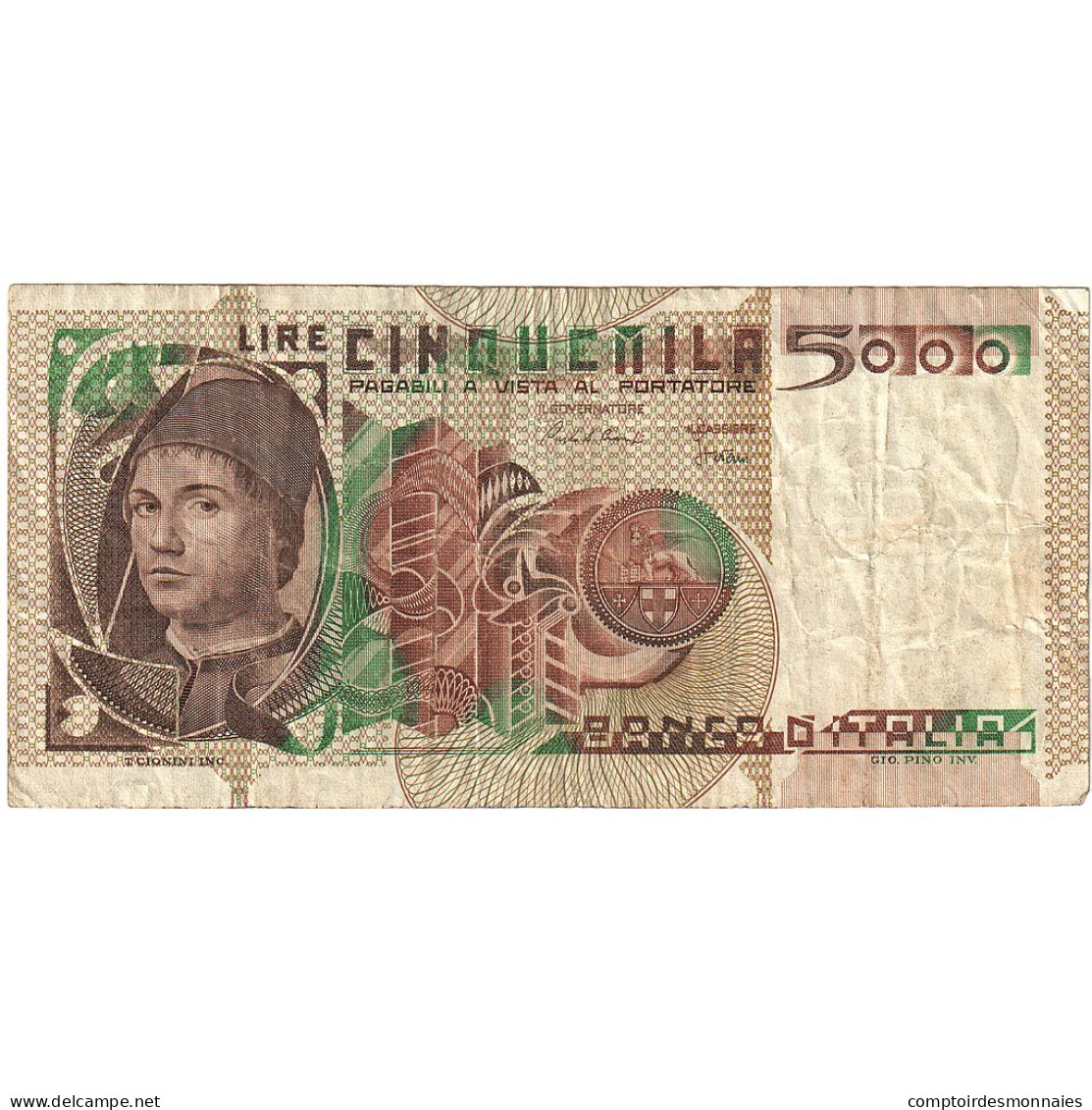 Italie, 5000 Lire, 1982, 1982-11-03, KM:105b, TTB - 5.000 Lire