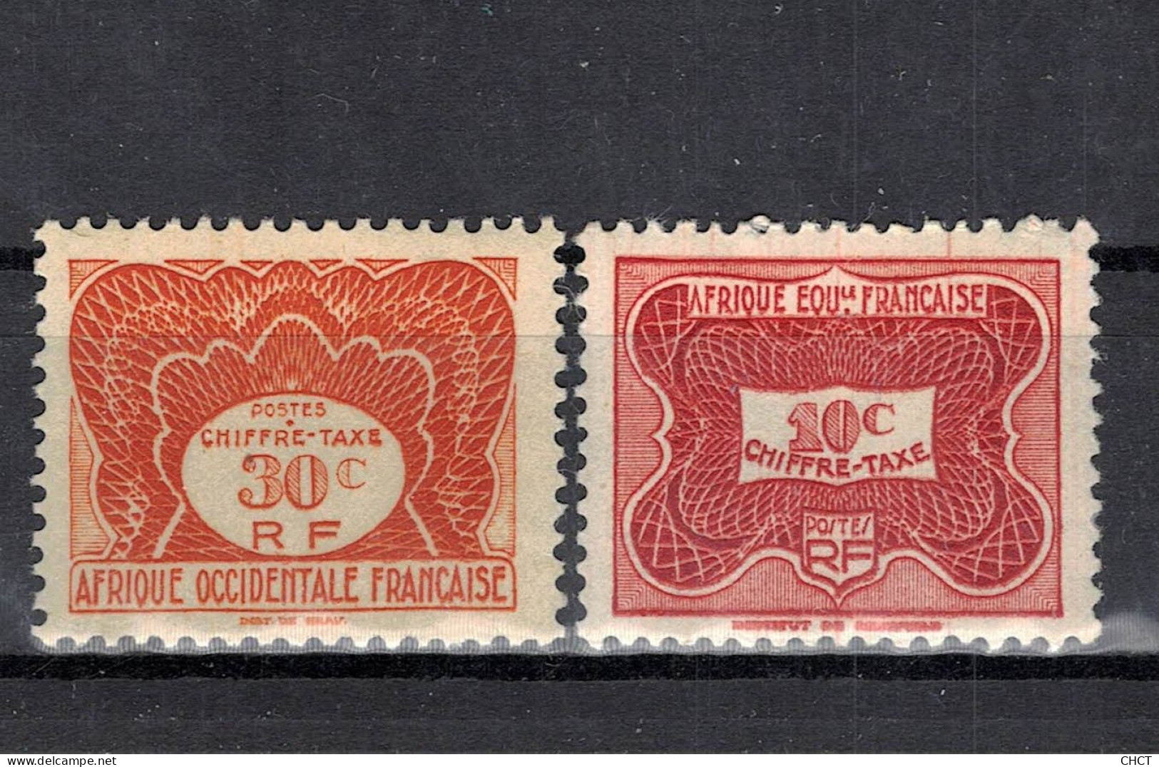 CHCT68 - 2 Tax Stamps, French Colonies, Afrique Occidentale And Afrique Equatoriale - Otros - África