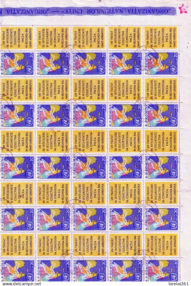 1960 - O.N.U.  /feuille Complète COMPLÈTE X 100 - Full Sheets & Multiples