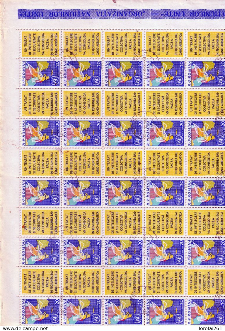 1960 - O.N.U.  /feuille Complète COMPLÈTE X 100 - Full Sheets & Multiples