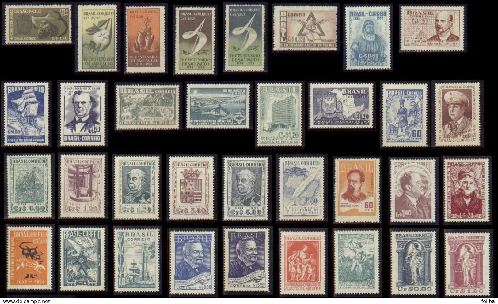 Brazil 1953 Unused Commemorative Stamps - Annate Complete