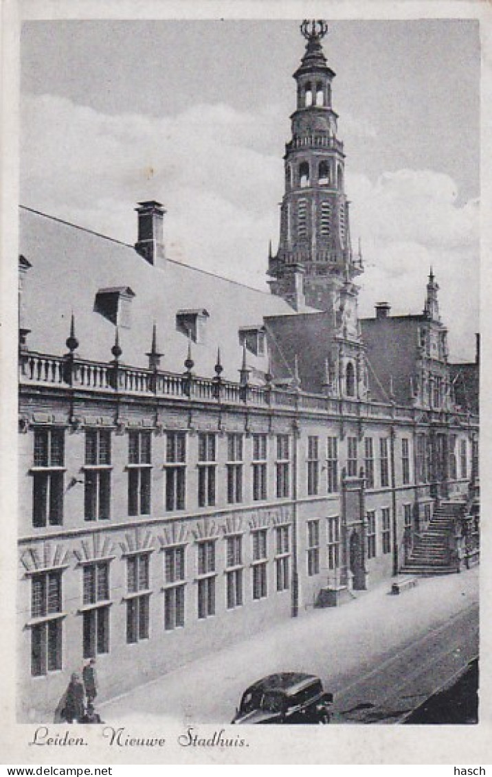 485115Leiden, Nieuwe Stadhuis. 1942. (zie Hoeken) - Leiden