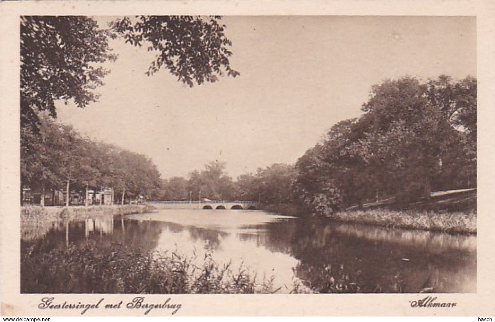 485184Alkmaar, Geestersingel Met Bergerbrug.  - Alkmaar