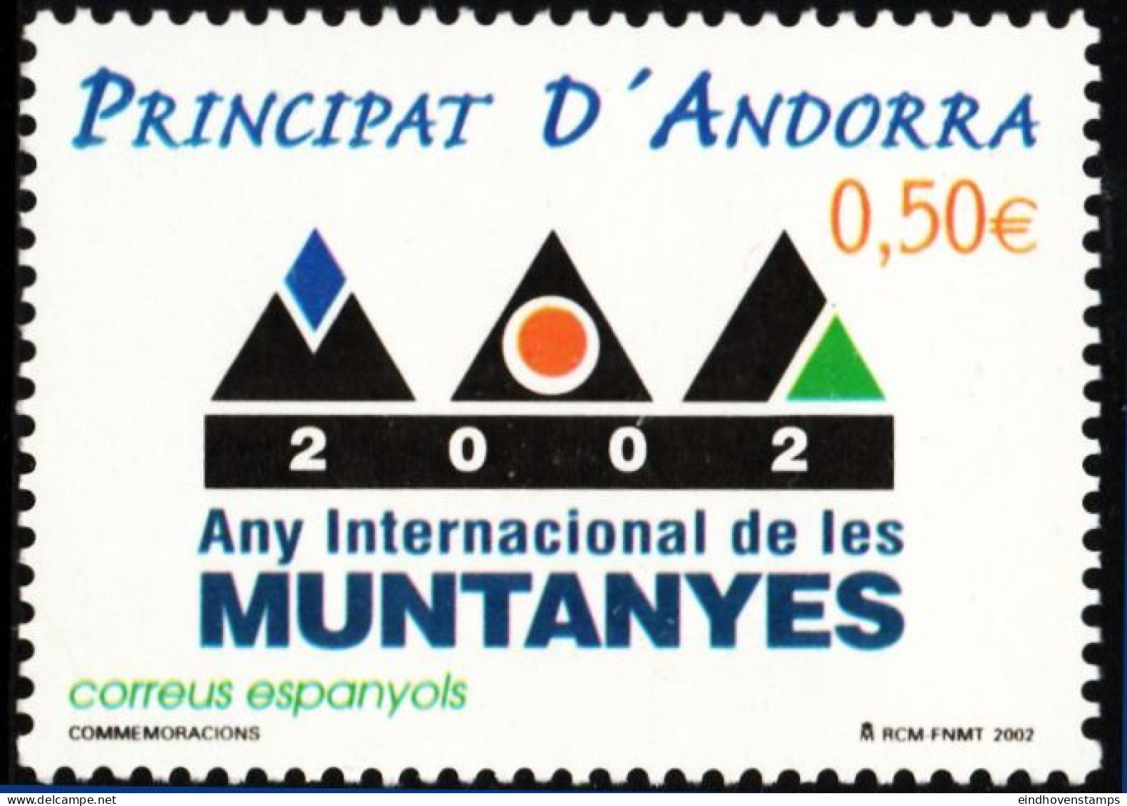 Andorra Spanish 2002 Year Of The Mountains 1 Value MNH - 2002