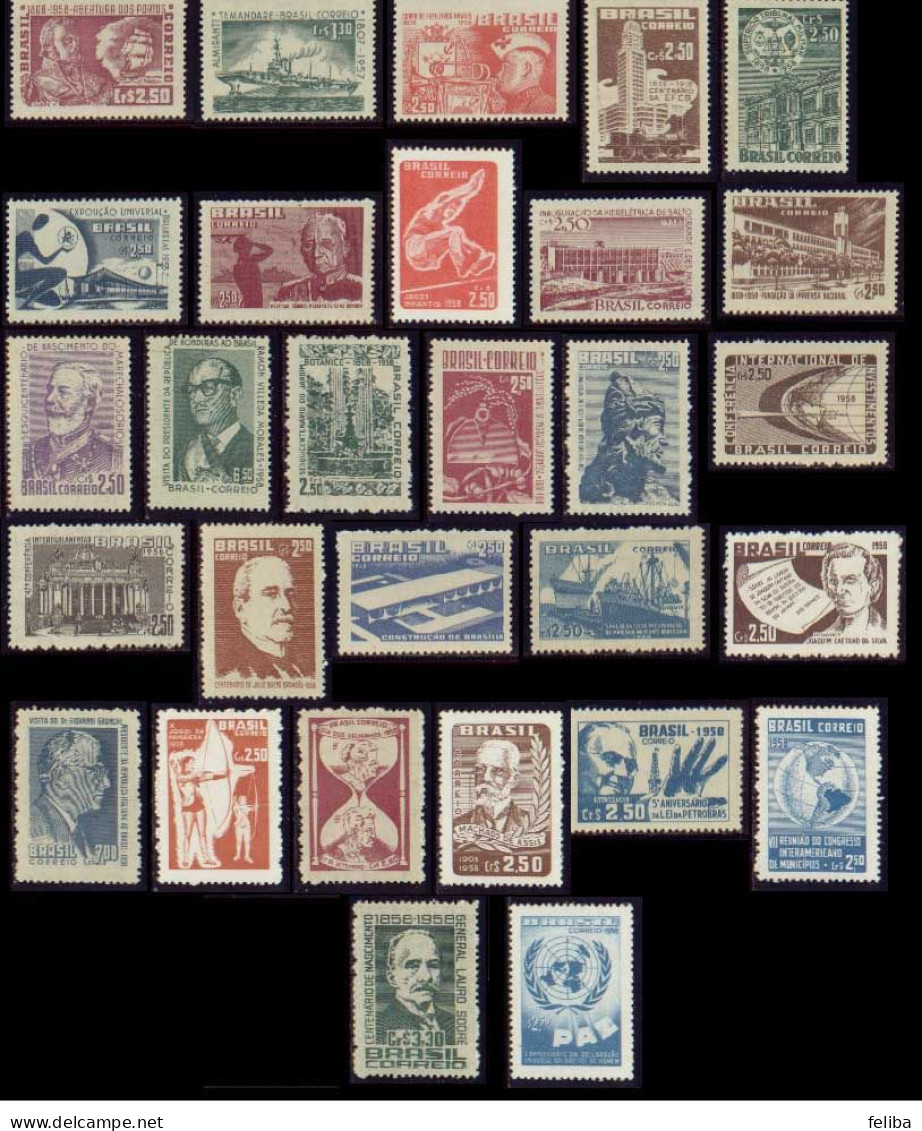 Brazil 1958 Unused Commemorative Stamps - Annate Complete