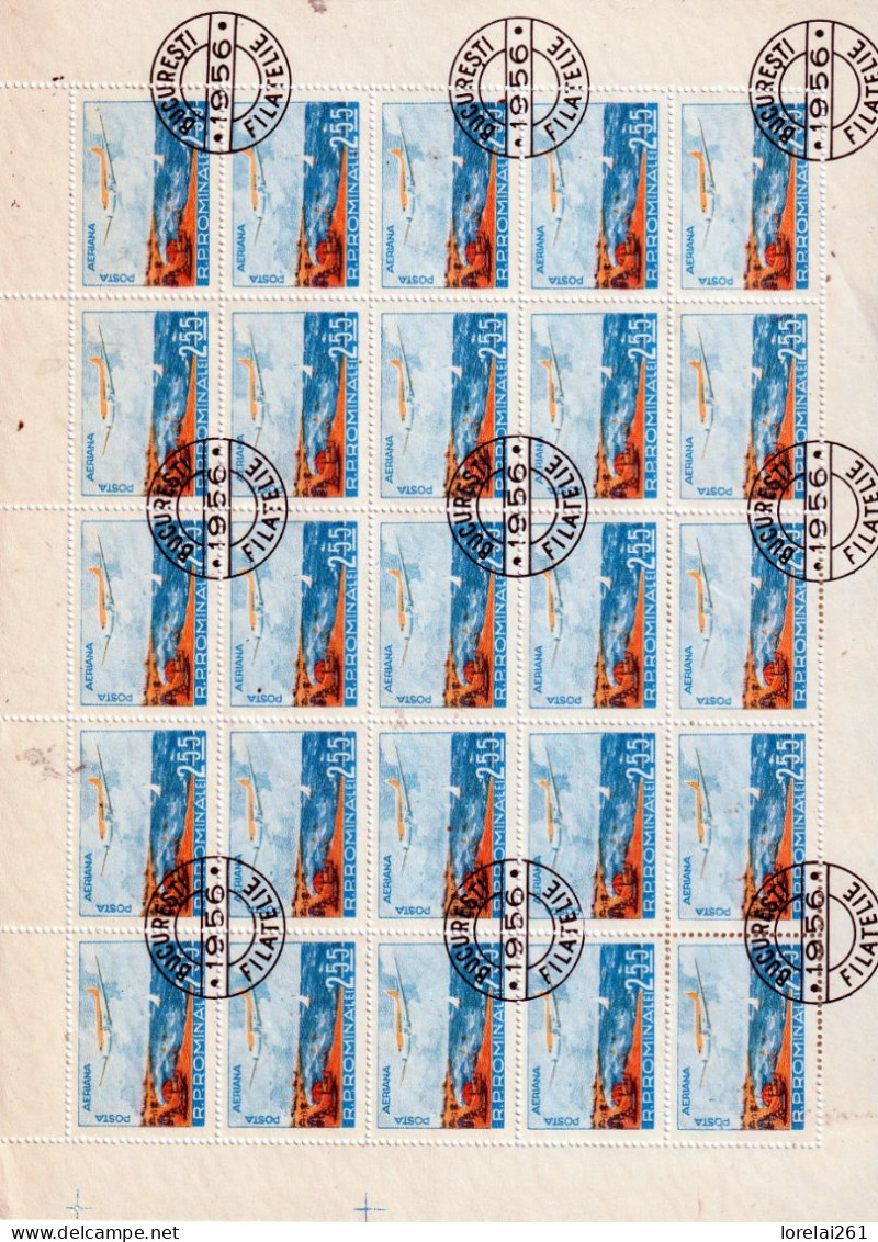 1956 - Aviation /feuille Complète COMPLÈTE X 25 - Feuilles Complètes Et Multiples