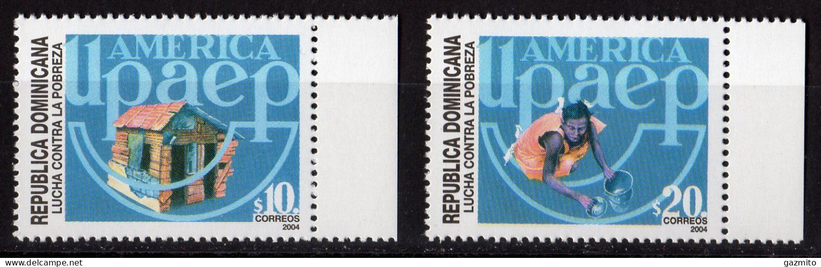 Dominicana 2004, UPAEP, Against Poverty, 2val - UPU (Unión Postal Universal)
