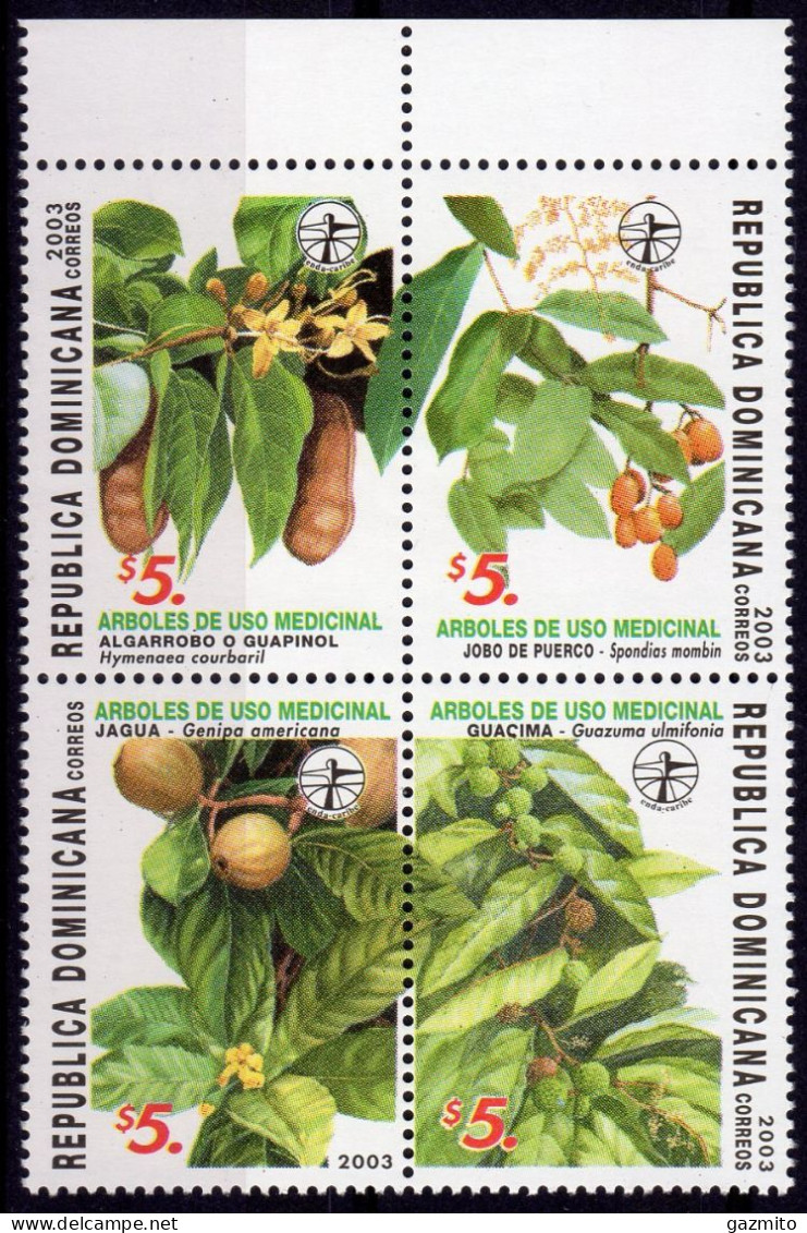 Dominicana 2003, Medicinal Plants, 4val - Heilpflanzen