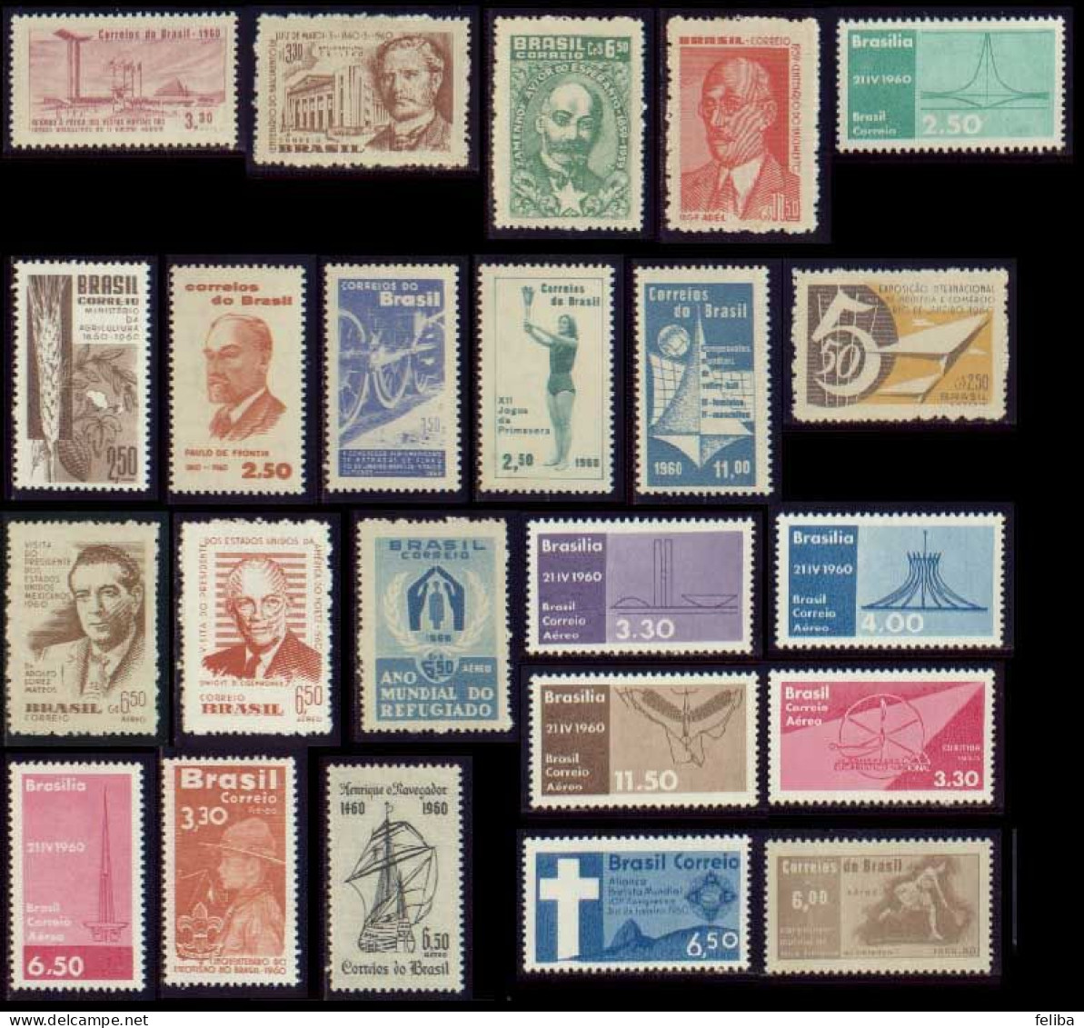 Brazil 1960 Unused Commemorative Stamps - Full Years