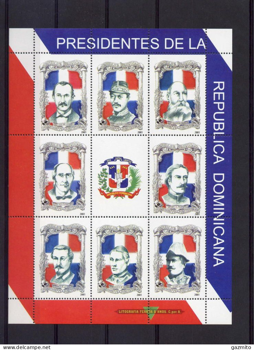 Dominicana 2001, President Of Repubbic, 8val In BF - Francobolli