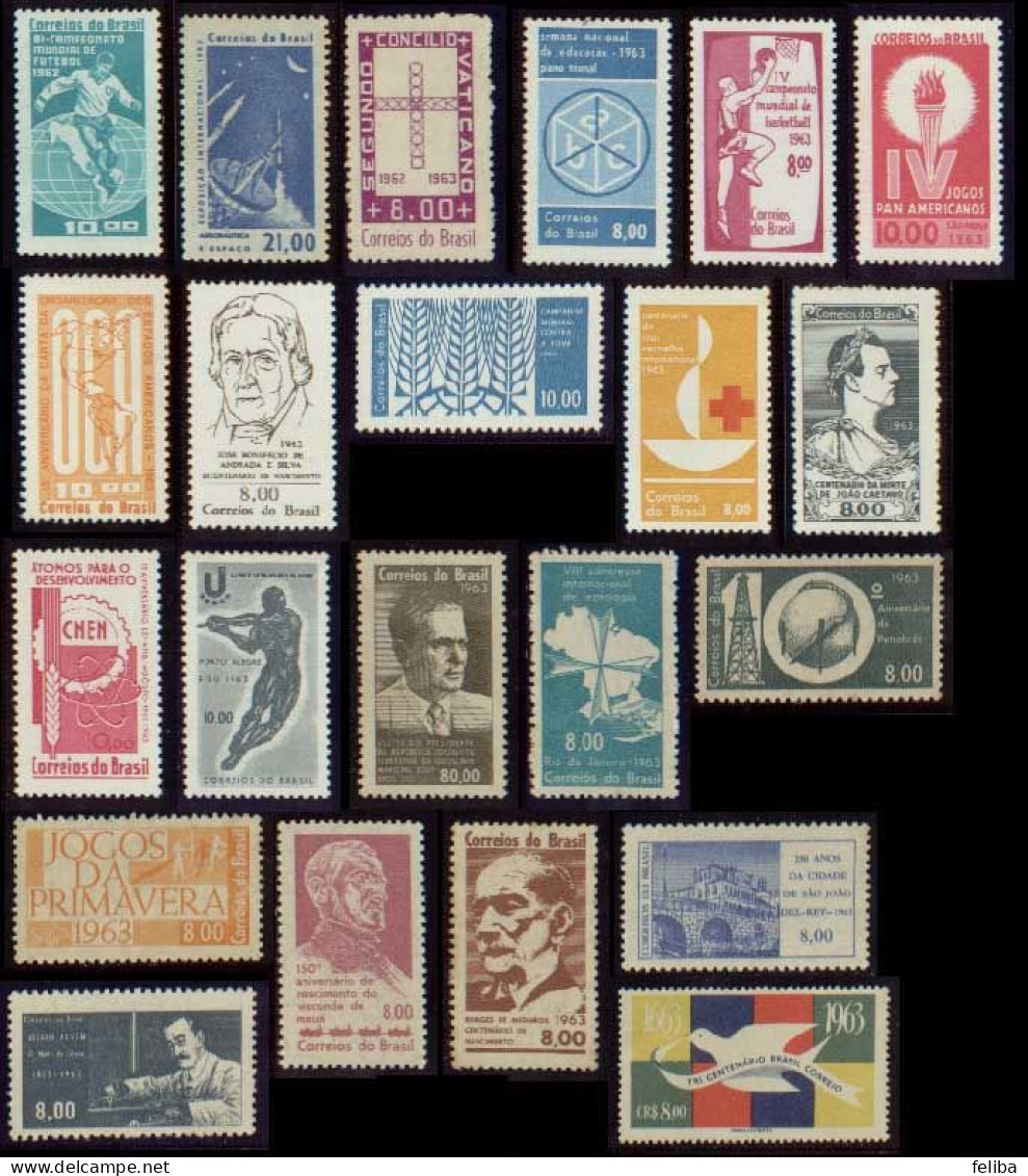 Brazil 1963 Unused Commemorative Stamps - Annate Complete