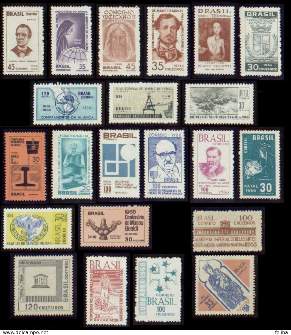 Brazil 1966 Unused Commemorative Stamps - Annate Complete