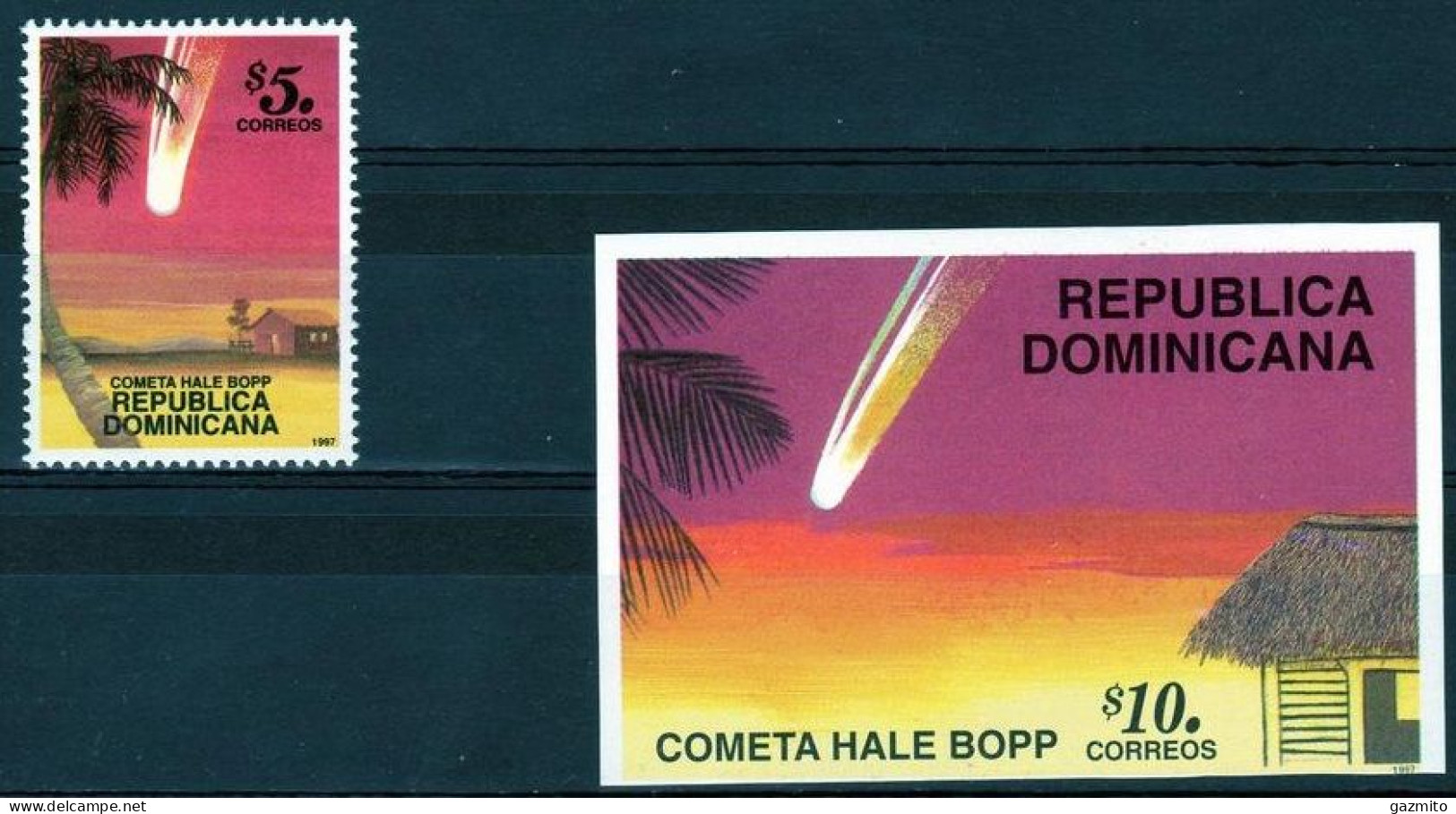 Dominicana 1987, Halley Comet, 1val +BF - Amérique Du Sud