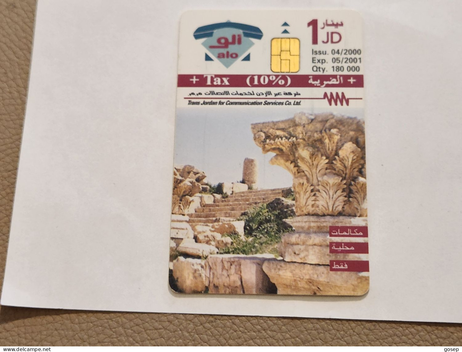 JORDAN-(JO-ALO-0081)-JERASH-(201)-(1003-625678)-(1JD)-(05/2001)-used Card+1card Prepiad Free - Giordania