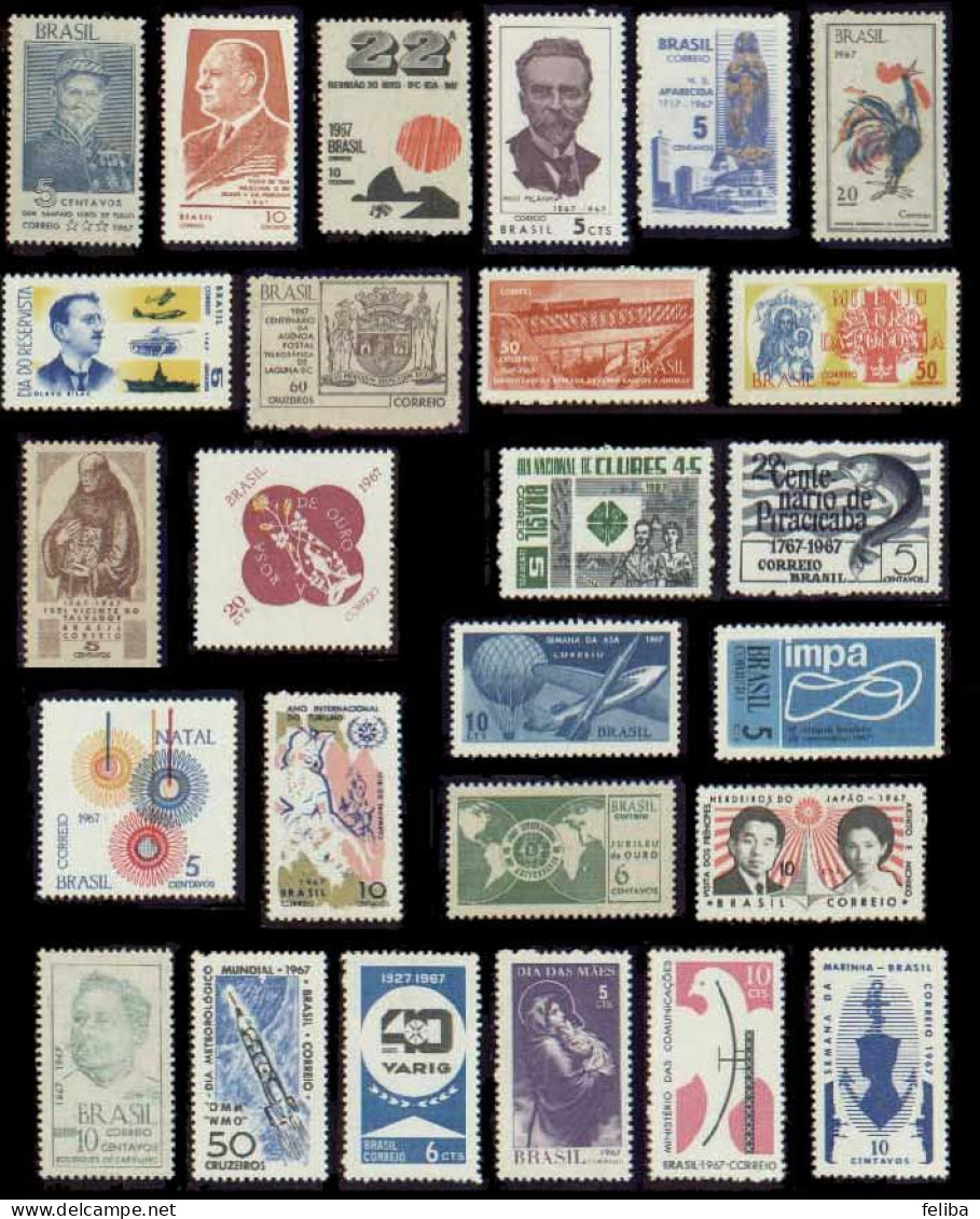 Brazil 1967 Unused Commemorative Stamps - Annate Complete