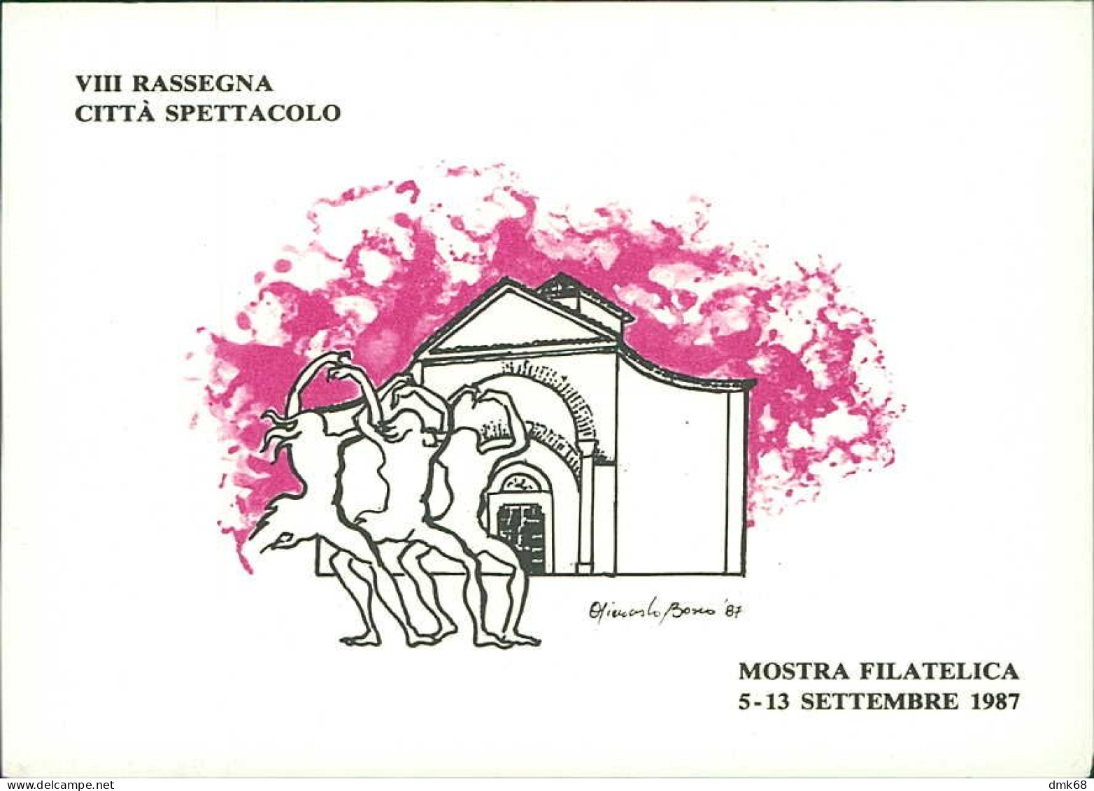 BENEVENTO - VIII RASSEGNA CITTA SPETTACOLO - MOSTRA FILATELICA SETT. 1987 - DISEGNO GIANCARLO BOSCO (19662) - Benevento