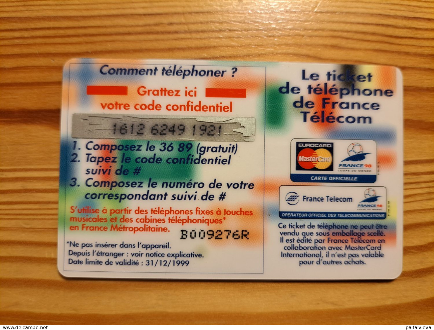 Prepaid Phonecard France, Le Ticket - Football World Cup, Lenticular, 3D - Nachladekarten (Handy/SIM)