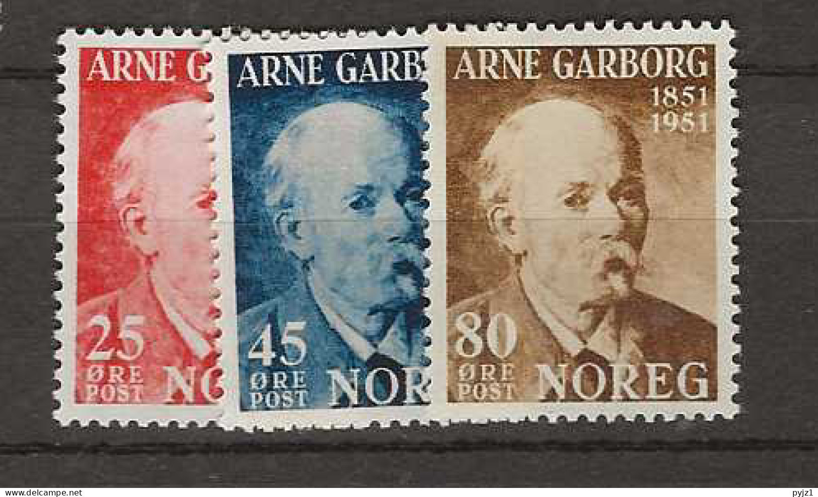 1951 MNH Norway Mi 369-71 Postfris** - Unused Stamps