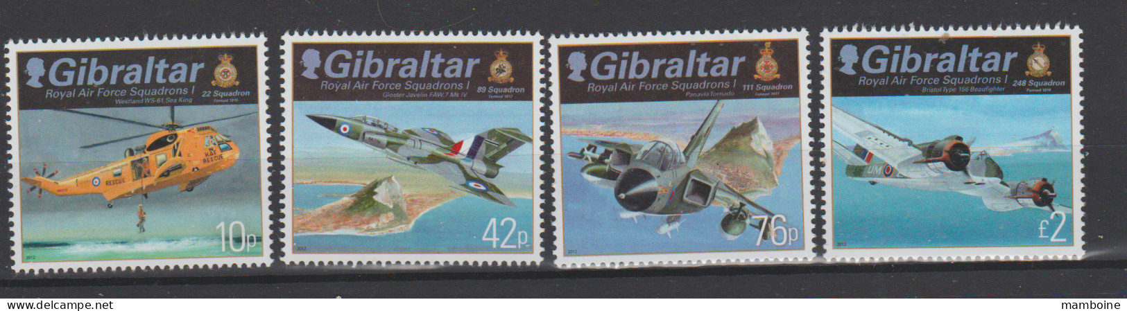 Gibraltar   2012   RAF  Neuf X X   4 Valeurs - Unused Stamps