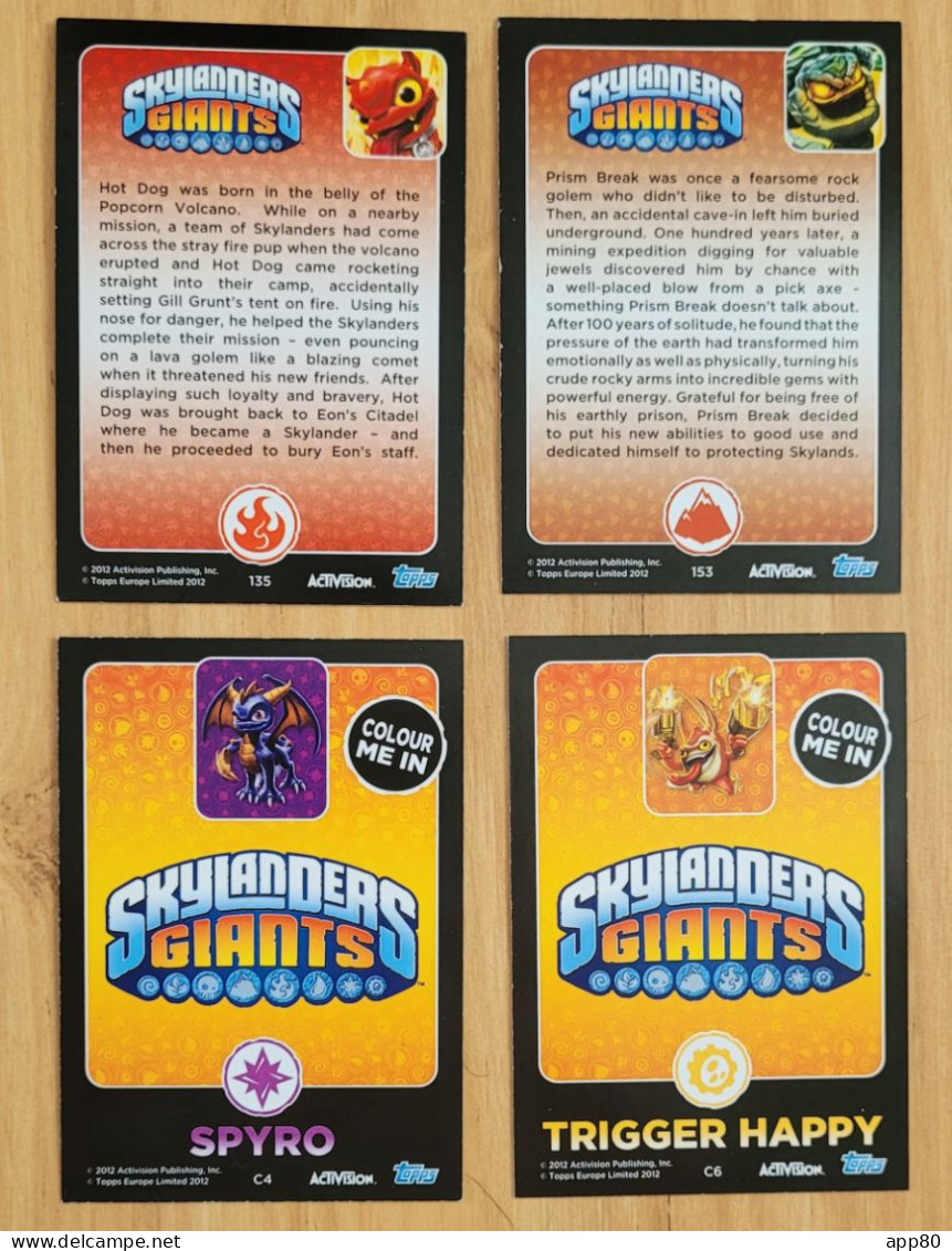 4 Cartes Spéciales - 2012 Topps Activision Skylanders Giants - Other & Unclassified