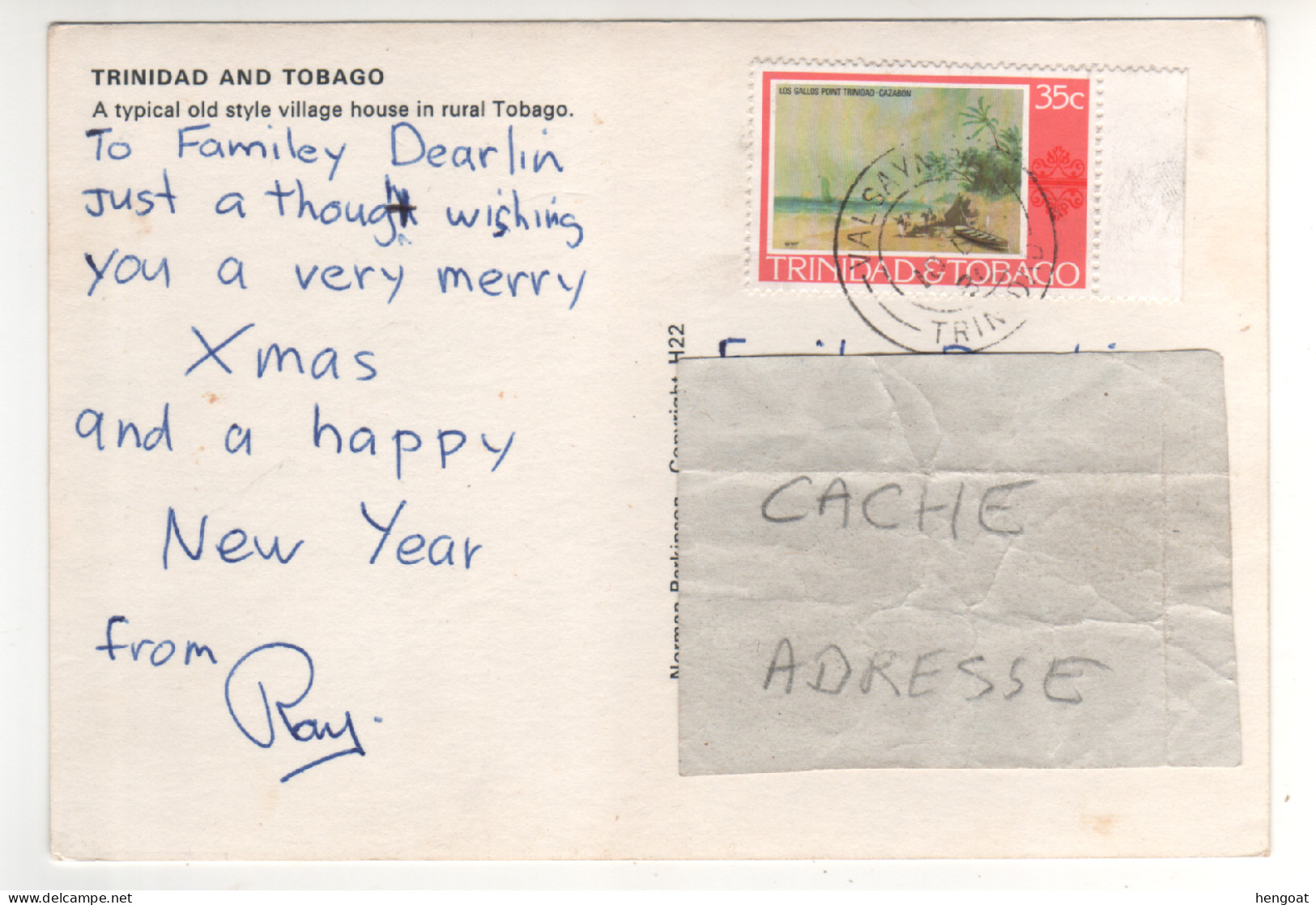 Timbre , Stamp " Tableau : Los Gallos Point Trinidad Cazabon " Sur CP , Carte , Postcard Du 10/??/80 - Trinidad En Tobago (1962-...)