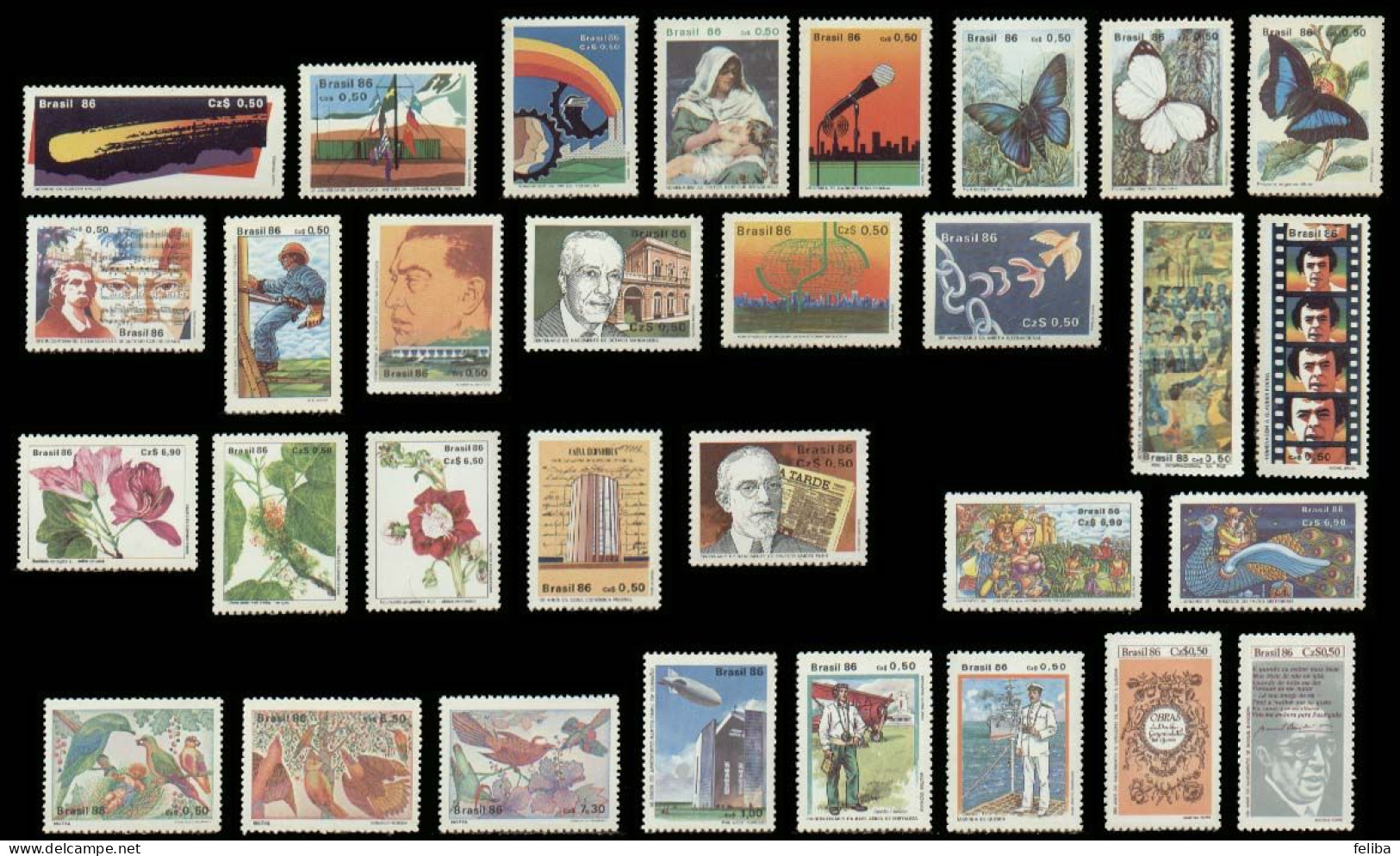 Brazil 1986 MNH Commemorative Stamps - Volledig Jaar