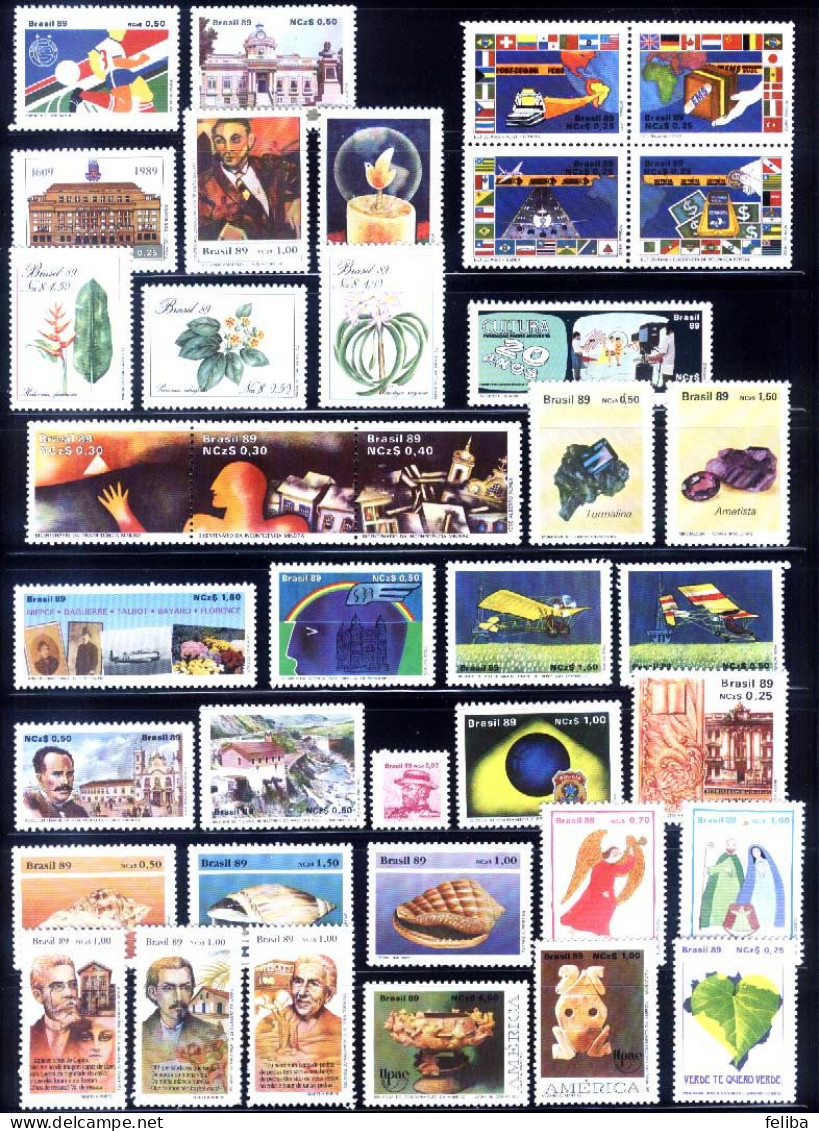 Brazil 1989 MNH Commemorative Stamps - Komplette Jahrgänge