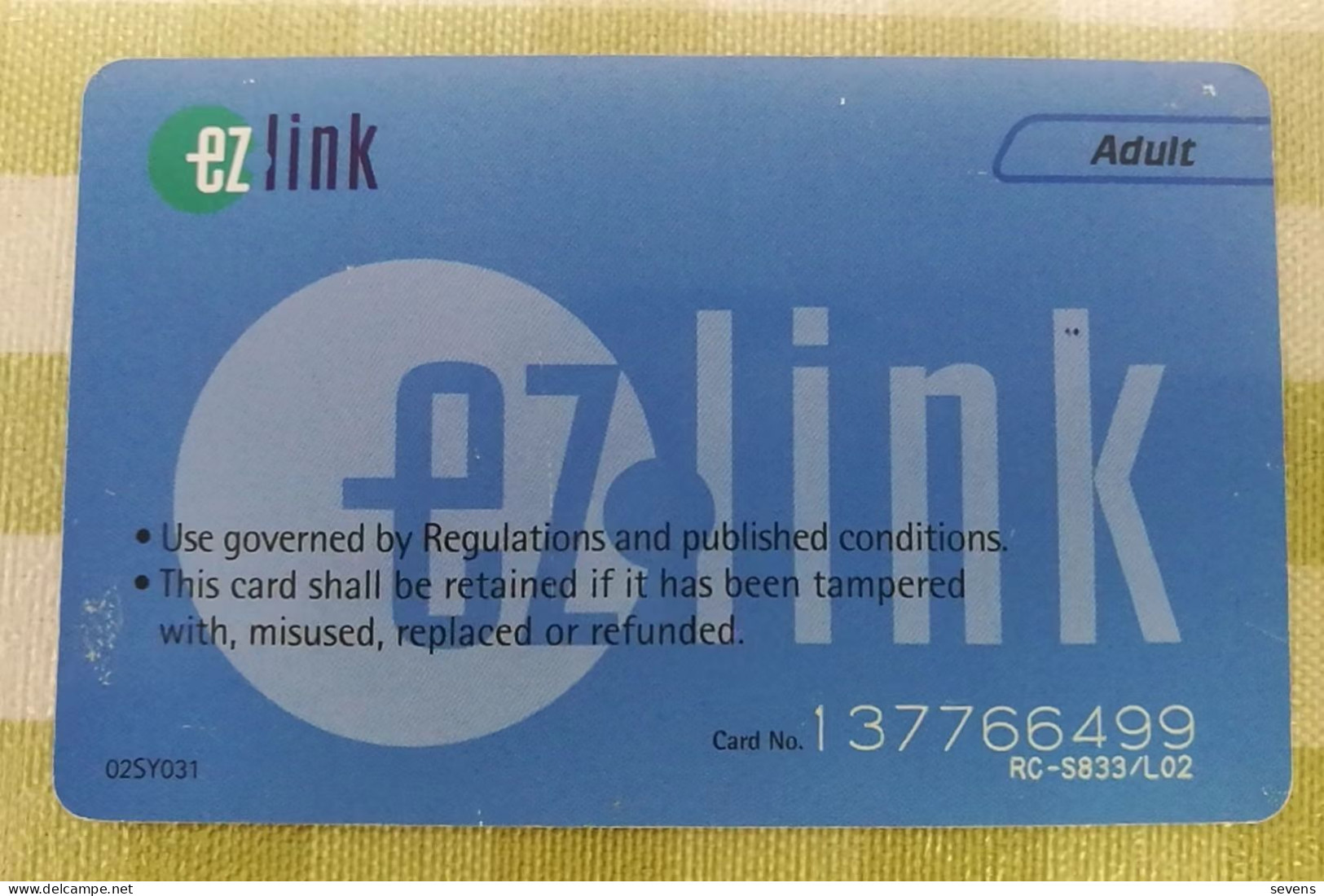 Ez-link Transport Card, The Great Transport Challenge 2020, With Scratches - Singapour