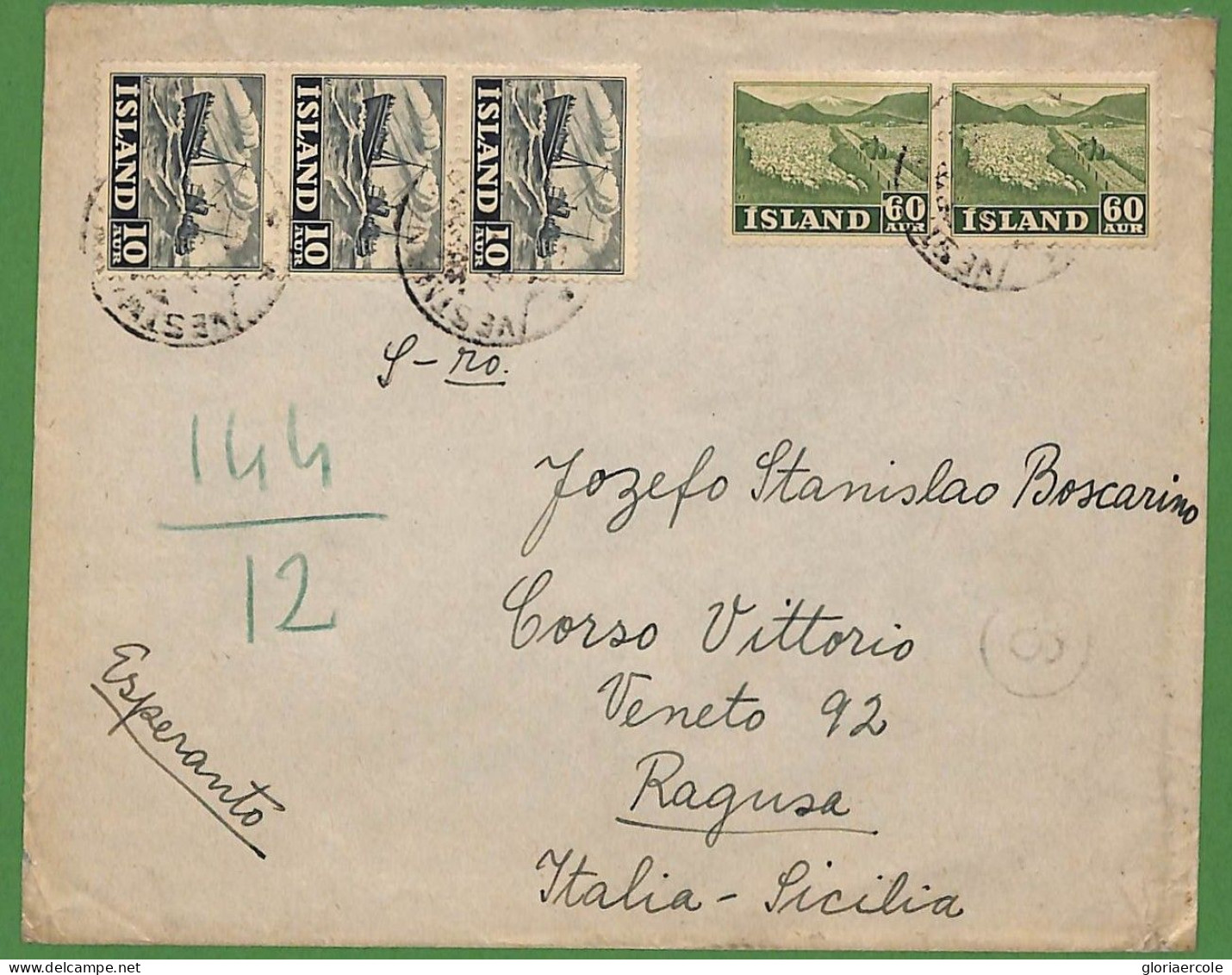 Ad0994 - ICELAND - Postal History -  Very Nice COVER To ITALY  1950's - Cartas & Documentos