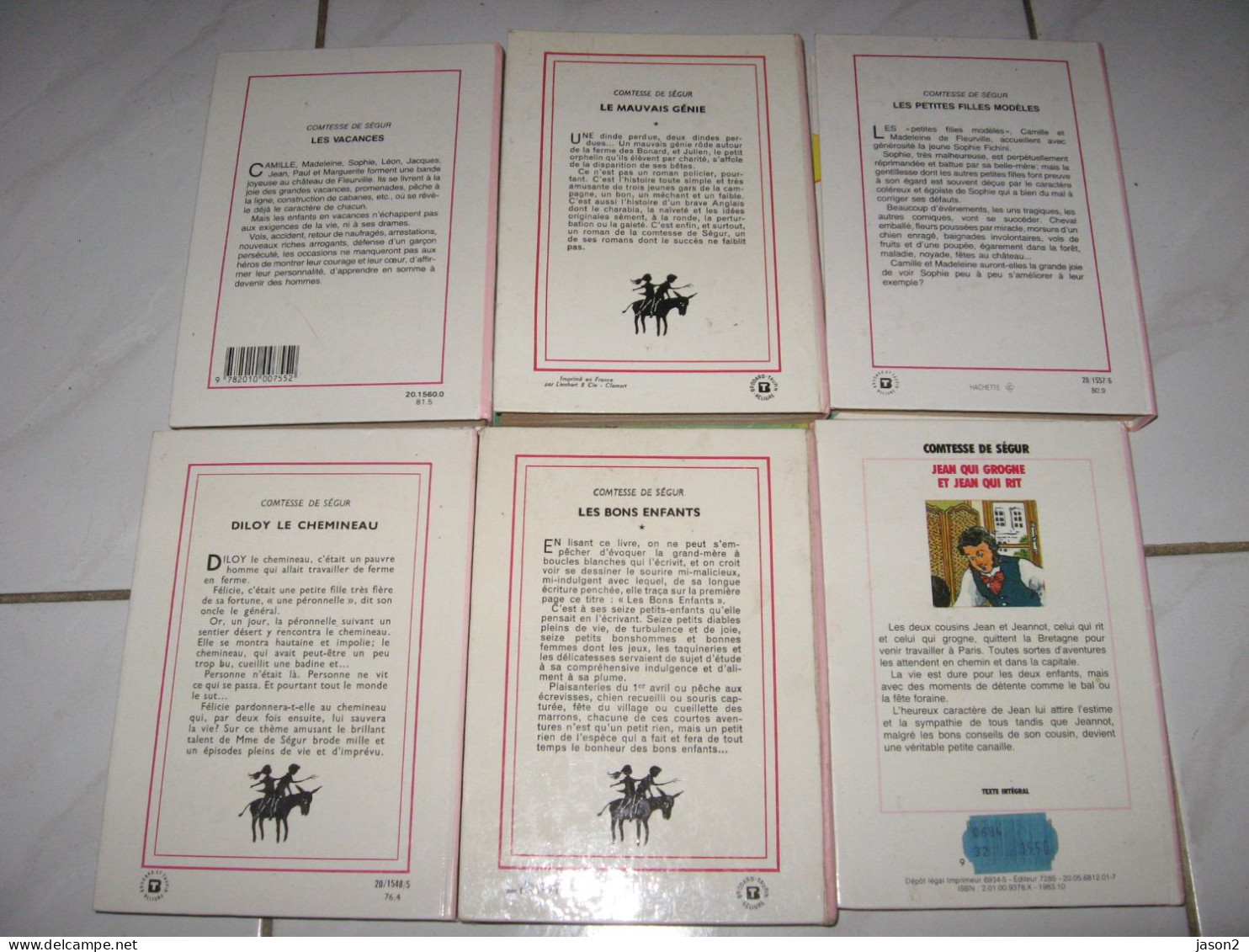 COMTESSE DE SEGUR / LOT DE 6 BIBLIOTHEQUE ROSE - 1964-1983 / LES BONS ENFANTS + - Biblioteca Rosa