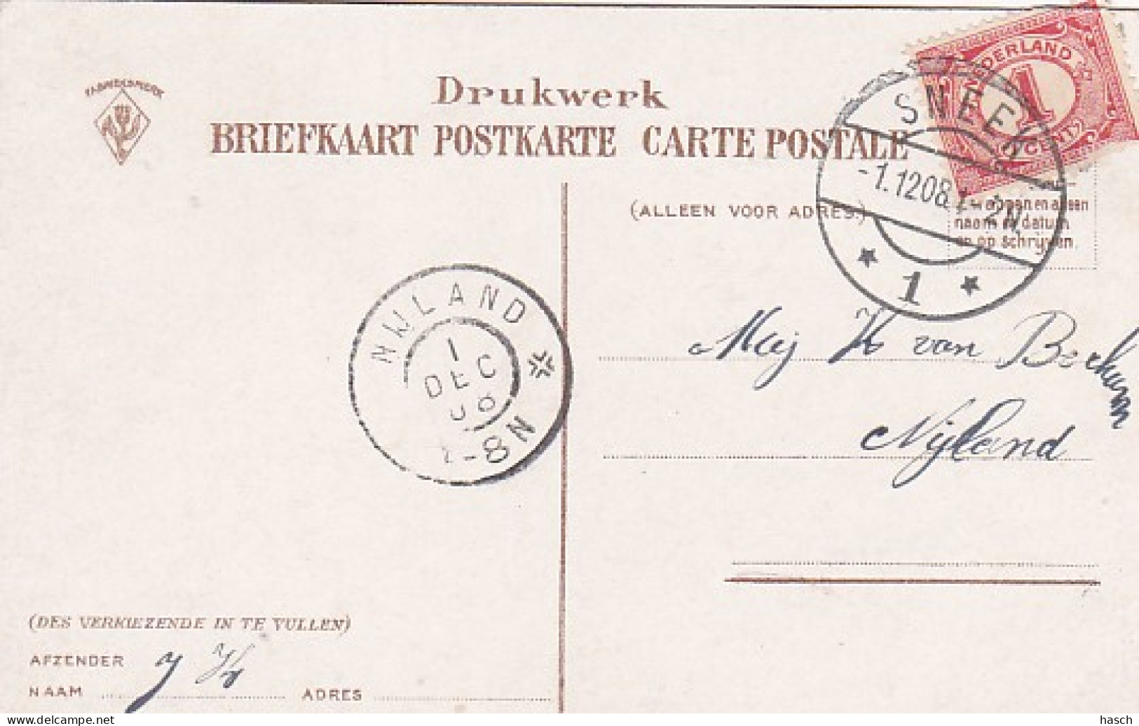 484923Sneek, Kleinzand. 1908.(zie Hoeken En Randen) - Sneek