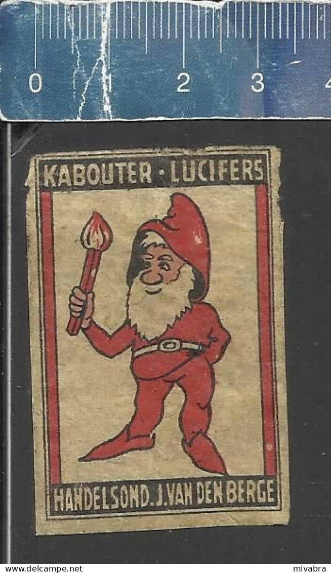 KABOUTER LUCIFERS HANDELSOND. J. VAN DEN BERGE -  (GNOME DWARF NAIN)  OLD MATCHBOX LABEL THE NETHERLANDS (HOLLAND) - Boites D'allumettes - Etiquettes