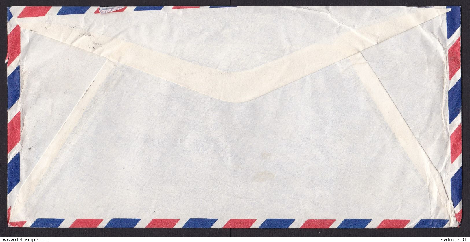 Rhodesia: Airmail Cover To USA, 8 Stamps, Truck, Car, Ship, Cancel Insufficient Postage For Airmail (minor Damage) - Rhodésie (1964-1980)