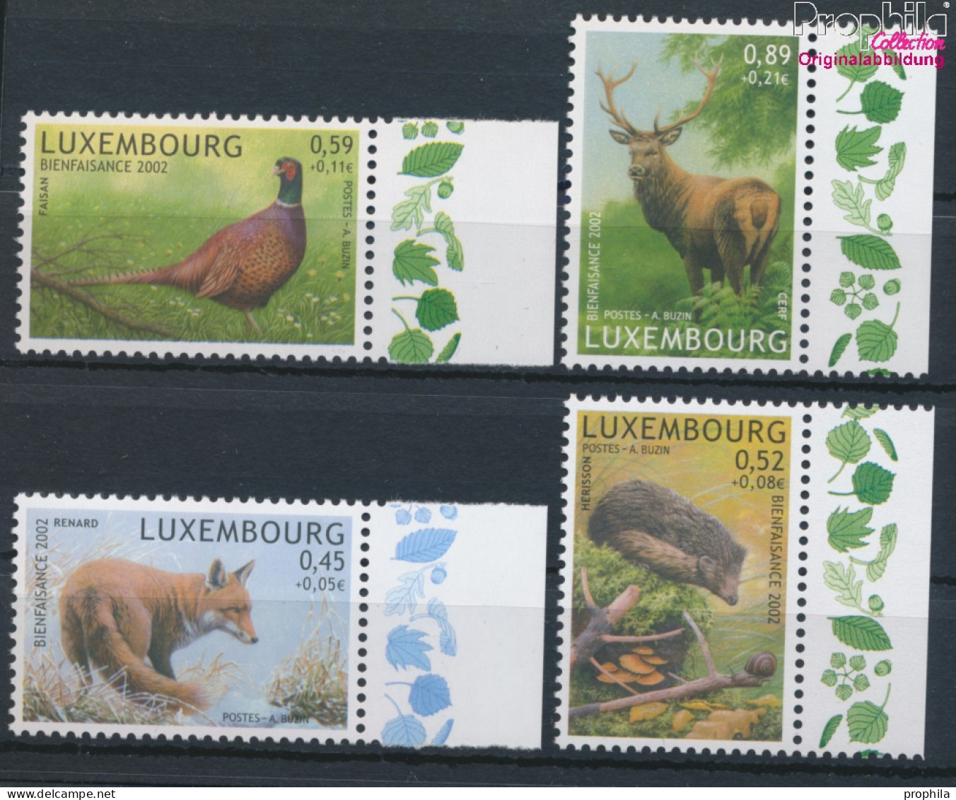 Luxemburg 1593-1596 (kompl.Ausg.) Postfrisch 2002 Tiere (10331825 - Nuevos