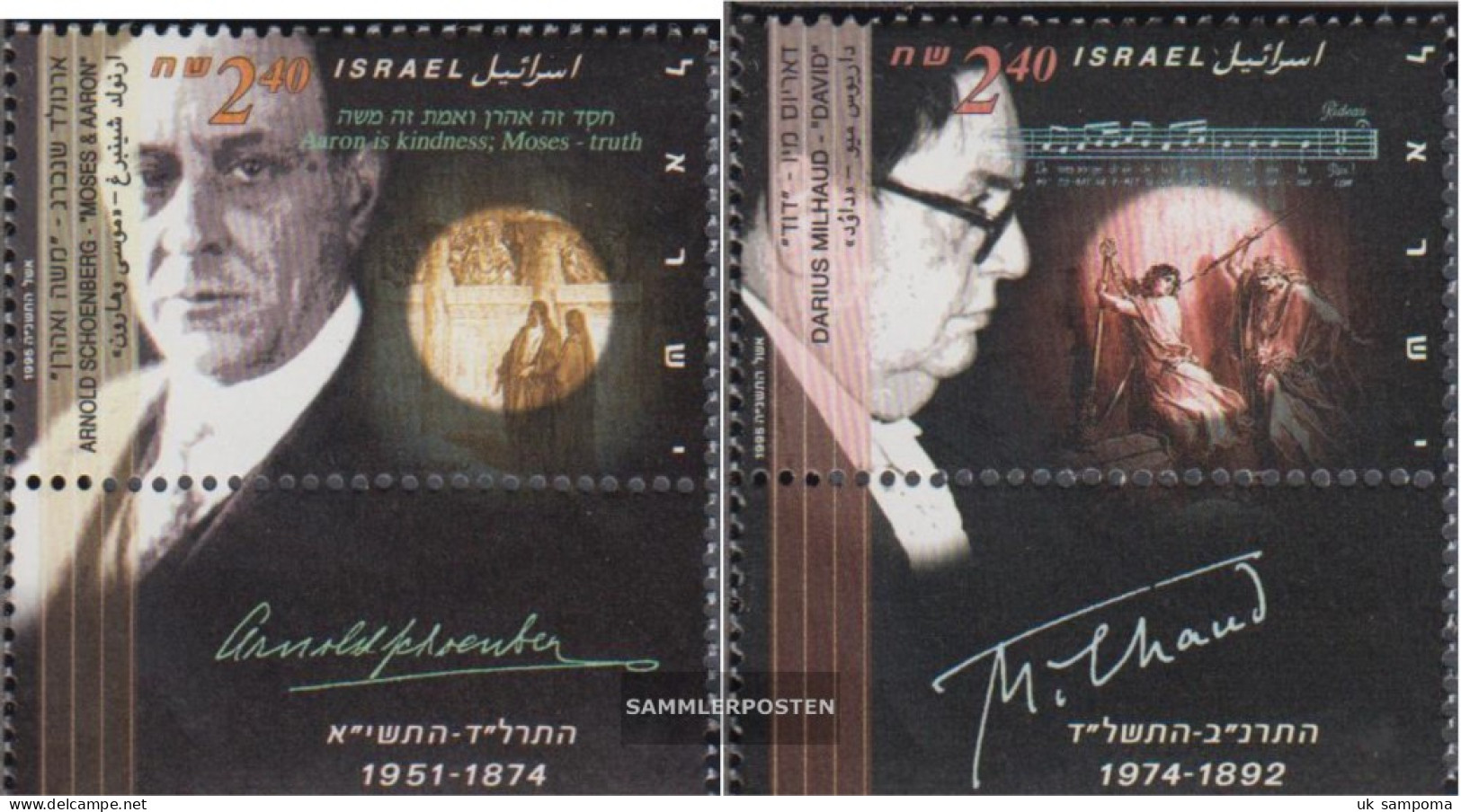 Israel 1328-1329 With Tab (complete Issue) Unmounted Mint / Never Hinged 1995 Jewish Musicians - Schoenberg, Milha - Unused Stamps (with Tabs)