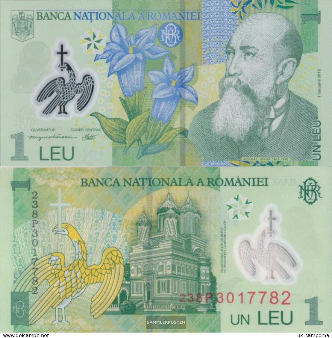 Romania Pick-number: 117 (2018) Uncirculated 2018 1 Leu - Romania