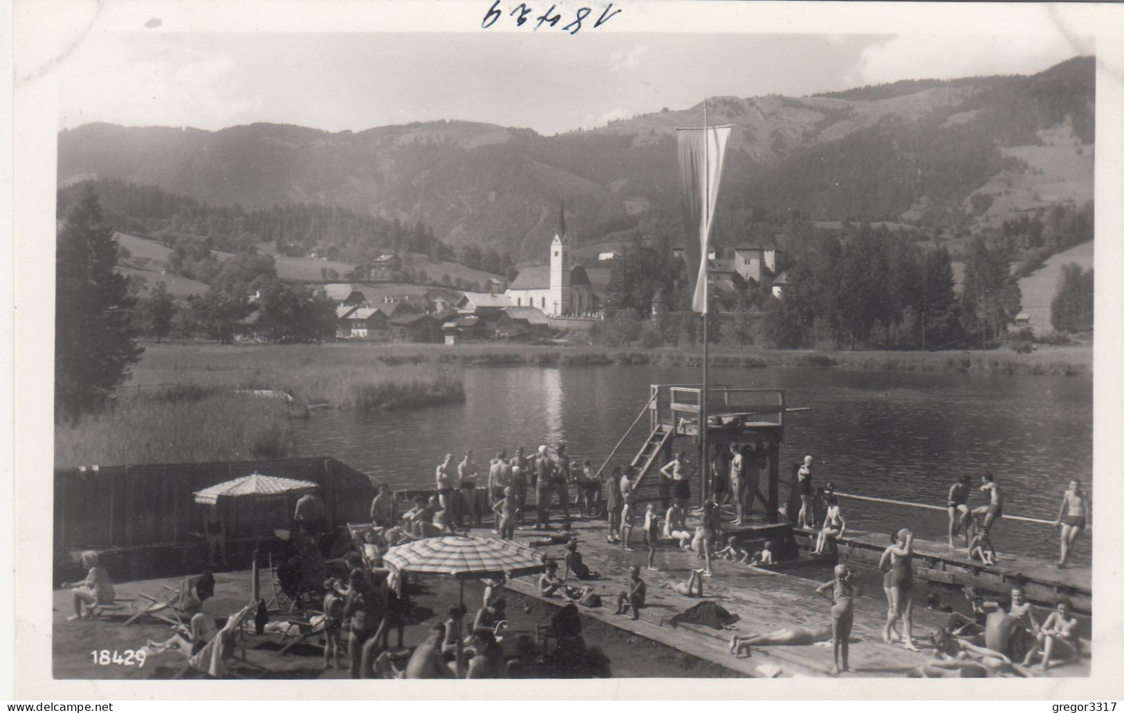 E4740) GOLDEGG Im PONGAU - Salzburg - Blick Vom Schwimmbad Auf Goldegg U. Schloß ALT !! FOTO AK - Goldegg