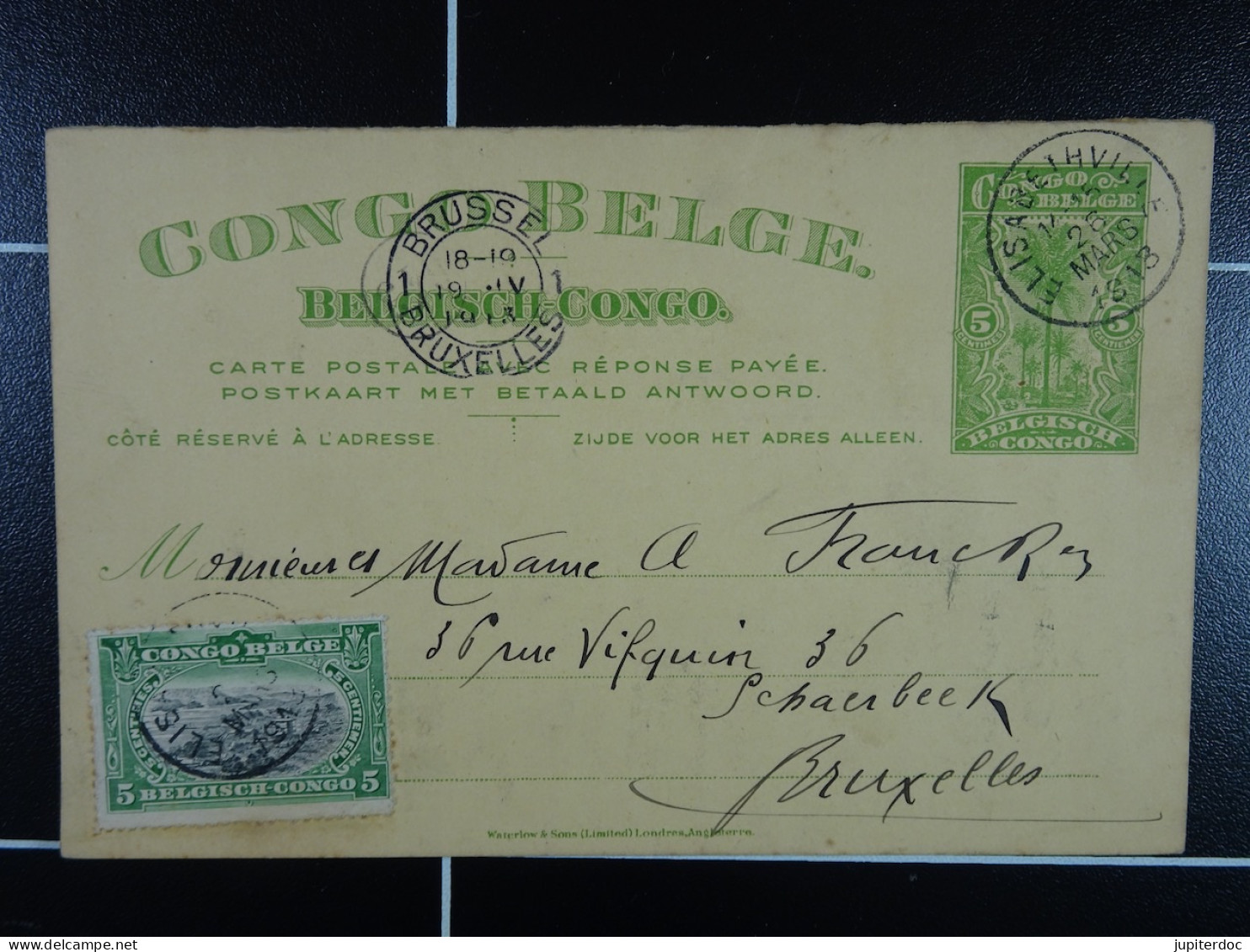 Congo Belge Entier Et Timbre - Used Stamps